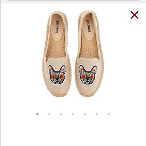 Soludos French Bulldog Embroidered Espadrilles